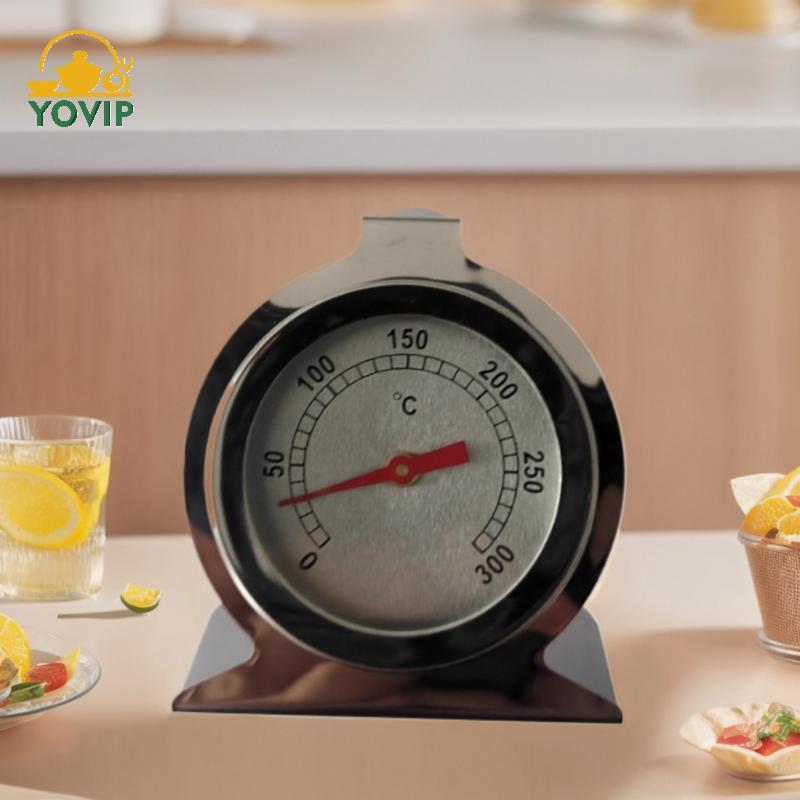 Nhiệt kế lò nướng bằng thép không gỉ YOVIP 300°Máy đo nhiệt độ Mini C Thiết kế đứng Công cụ nấu ăn chính xác cho nhà bếp gia đình sử dụng VN
