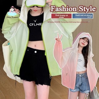 Áo chống nắng bé gái mỏng nhẹ thoáng khí có mũ - áo khoác mùa hè chống tia UV cho bé