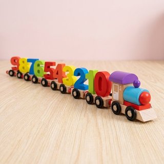 Đồ chơi xe lửa từ tính bằng gỗ Số chữ cái Montessori Học tập Bộ giáo dục xếp hình cho trẻ mới biết đi