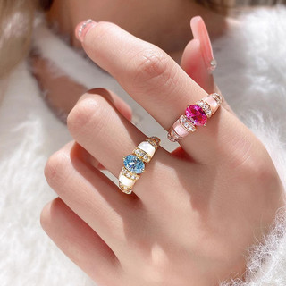 Nhẫn nữ corundum dát đỏ phong cách mới từ châu Âu và Mỹ