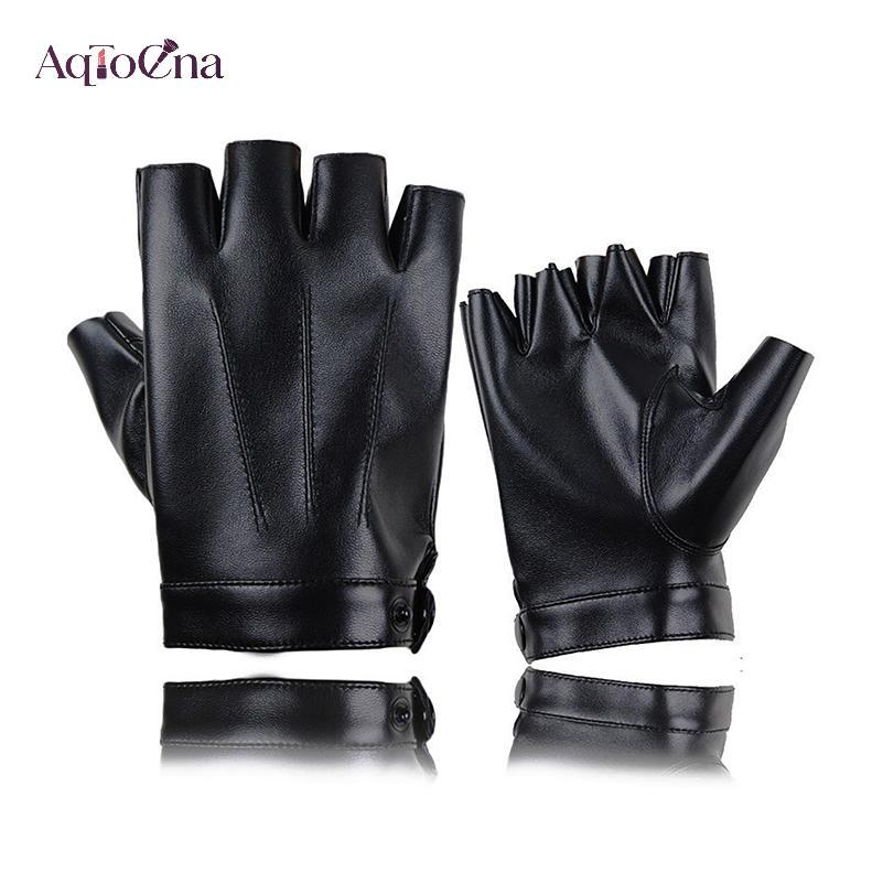 Găng tay nửa ngón nam da PUpunk, phù hợp lái xe ngoài trời từ AqToCna
