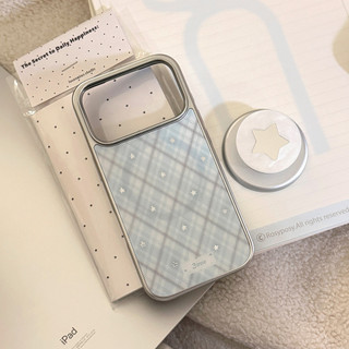 [Sheren] Ốp điện thoại Fritillaria White Blue Star Thích hợp cho i17 16 15 14 13 12 11 pro max Vỏ bảo vệ chống sốc