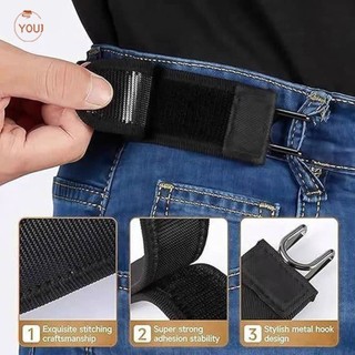 Dây thắt lưng vô hình đàn hồi Khóa dây đeo Velcro để sử dụng ngoài trời & hàng ngày Bộ mở rộng dây thắt lưng có thể điều chỉnh cho quần jean Denim