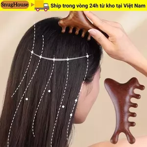 Lược Massage Đầu Cổ Mũi 4 trong 1 SNUGHOUSE, gỗ đa năng, giúp lưu thông máu