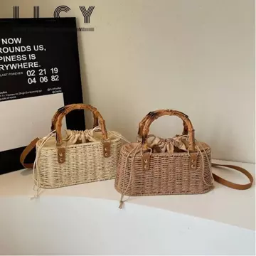 Women's Korean-Style Woven Straw Shoulder Bag – for Travel