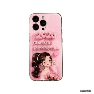 Ốp Điện Thoại Pink Girl 2026 Phong Cách Mới Thích Hợp Cho iPhone 11promax 12promax 11 12 13 14 Pro max 15promax 15 16 17 pro max xr xs 12pro 13pro Ốp Mềm Chống Sốc