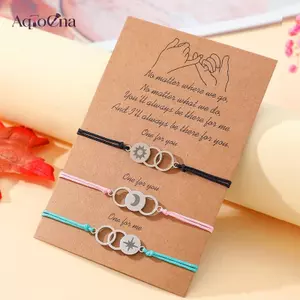 AqToCna 3 Cái / bộ Gia Đình Em Gái Tặng Pinky Lời Hứa Vòng Tay Tình Bạn Mối Quan Hệ Vòng Tay Cho Những Người Bạn Thân Nhất Chị Em Gia Đình Dropship AqToCna