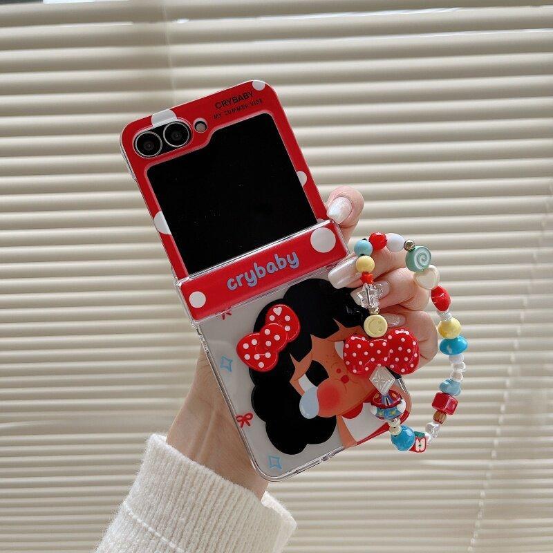 Thích Hợp Cho Samsung Galaxy ZFlip7 zflip6 Big Face Crying Baby Phone Case Dây Gấp Vỏ Cứng Cho Z Flip 7 6 5 4 3 5G N3 Flip MixFlip 2 Vỏ Bảo Vệ