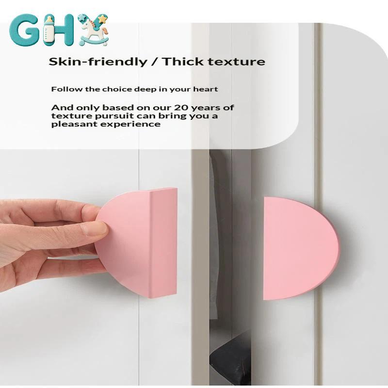 GHX 1 Cái Tay Cầm Tủ Bếp Nhiều Màu Sắc Tủ Quần Áo Cửa Ngăn Kéo Núm Bán Nguyệt Kem Phong Cách Phòng Trẻ Em Màu Tay Cầm Ghép Nối VN