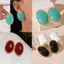 AqToCna Bold Ellipse Hình Học Nhựa Bông Tai Dành Cho Nữ 1 Đôi Retro Cá Tính Nhẹ Trang Sức Cho Cuối Tuần Hoặc Làm Việc AqToCna