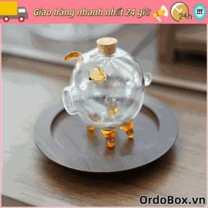 ORDOBOX Storage Bottl, Pig Shape Glass Piggy Bank, Lọ thủy tinh trong suốt