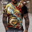 Nhanh Khô Áo Thun Unisex Tay Ngắn Rồng 3D In Hip Hop Tee, Thoáng Mát Hàng Ngày Hàng Ngày