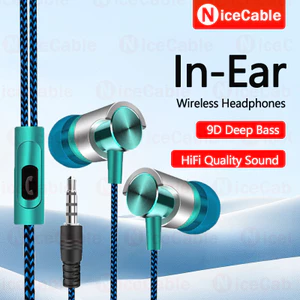 Tai nghe in-ear 3,5mm âm trầm sâu 9D, âm thanh HiFi, vỏ nylon, tương thích rộng