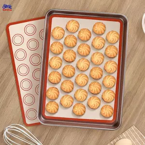 XOITOP 1 Thảm Nướng Bánh Silicon 42x29,5cm Cho Lò Nướng Với 30 Vòng Tròn Chống Dính Tấm Nướng Bánh Quy Macaron VN