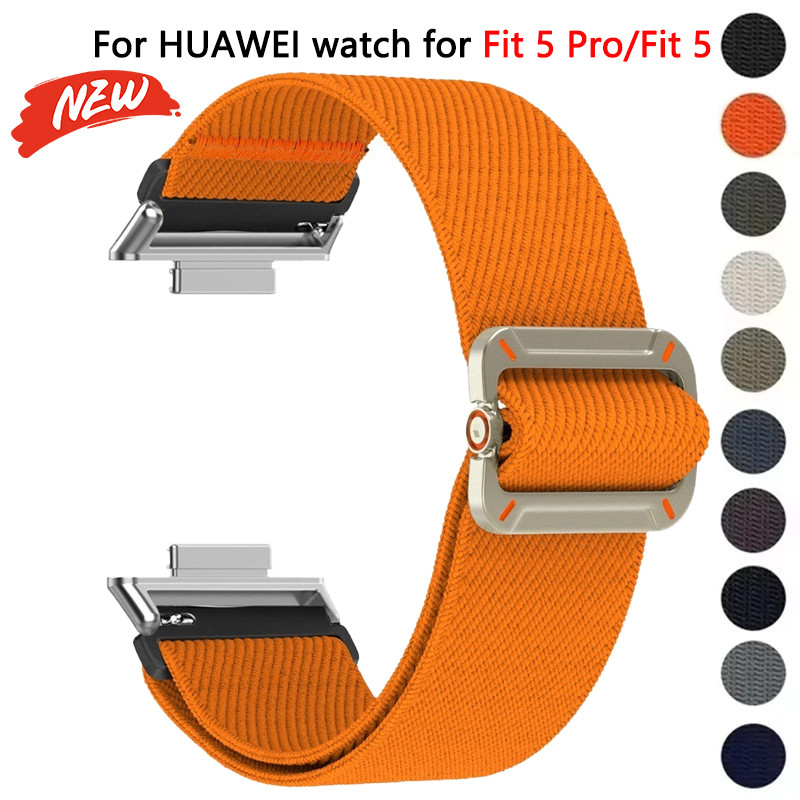 Dây nylon co giãn bện cho Huawei Watch Fit 5/4/3, vòng tay nam nữ