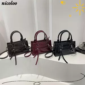 Túi đeo chéo NICOLOO, Túi đeo vai có dây kéo có thể điều chỉnh, Túi Messenger màu trơn dành cho nữ