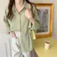 8 Màu Nữ Sprig Tay Dài Màu Trắng Chắc Chắn Áo Sơ Mi Nữ Thời Trang Thường Ngày Rời Top