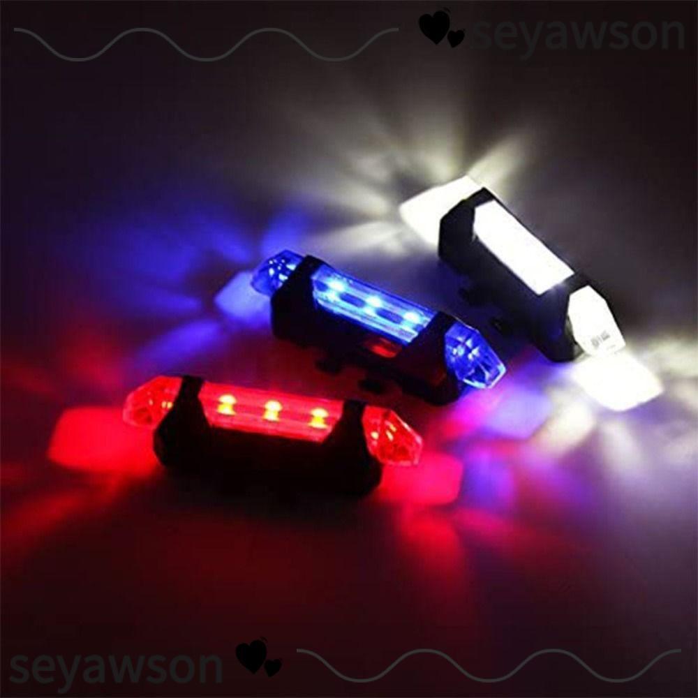 Đèn xe đạp leo núi thành phố SEYAWSON, Đèn xe đạp phía sau chống nước đầy màu sắc, Đèn an toàn có thể sạc lại USB nhấp nháy