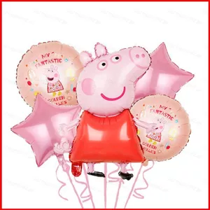 ST2 5 Chiếc Peppa Pig George Lá Bóng Bay Bé Sinh Nhật Quà Trẻ Em Chủ Đề Đảng Cảnh Trang Trí TS2