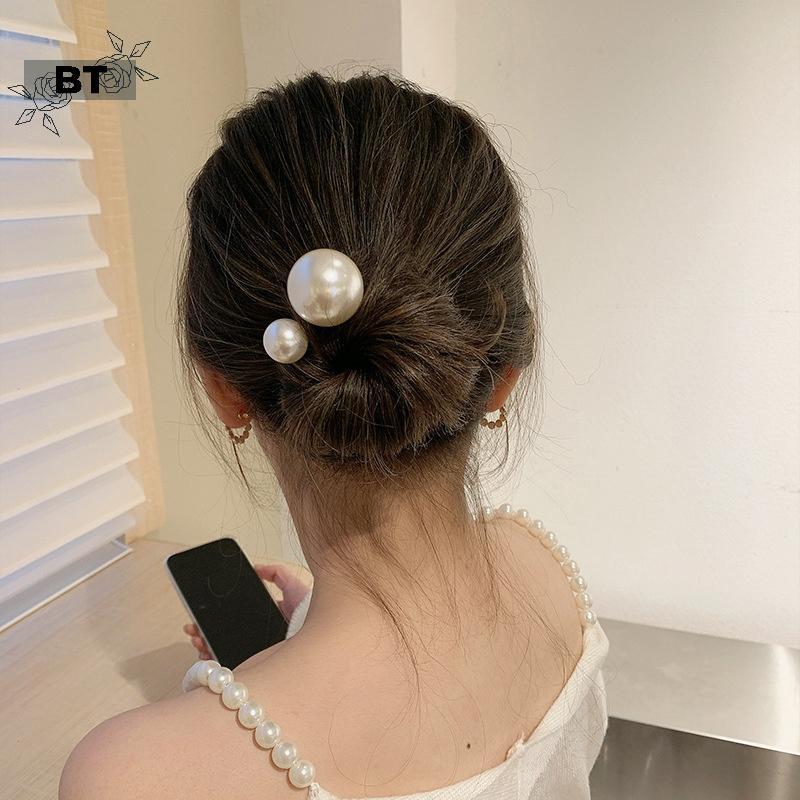 BT 2 Chiếc Kẹp Tóc Hình Chữ U Giả Ngọc Trai Dành Cho Nữ Bé Gái Thiết Kế Xoắn Kẹp Tóc [NUW]