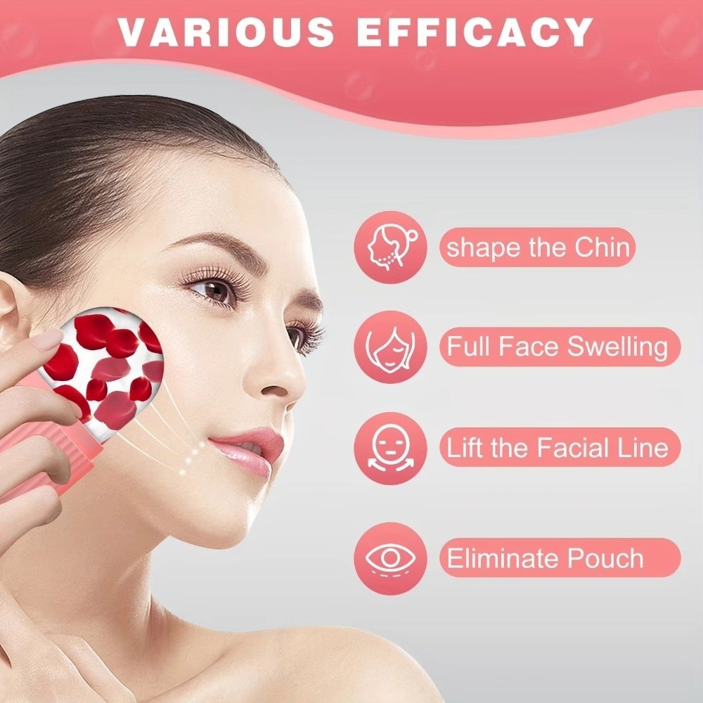 Khuôn làm đá viên mặt GILL, Con lăn đá mặt tự làm bằng silicon, Dụng cụ Massage làm đẹp tẩy lông mặt để chăm sóc sắc đẹp và da