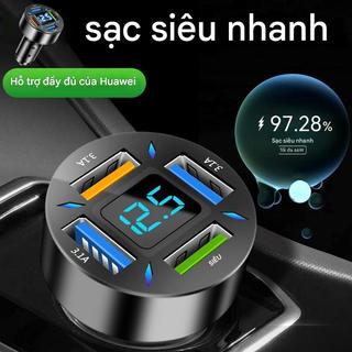Bộ sạc ô tô USB 4 cổng 66W, sạc nhanh Q3.0, bộ chuyển đổi sạc điện thoại trên ô tô.