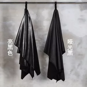 Nguyên Chất Đen Sáng Bóng Da pu Matte Da Cừu Co Giãn Cao Dệt Lật Da Vải Quần Legging Quần Áo Nhà Vải 5.9