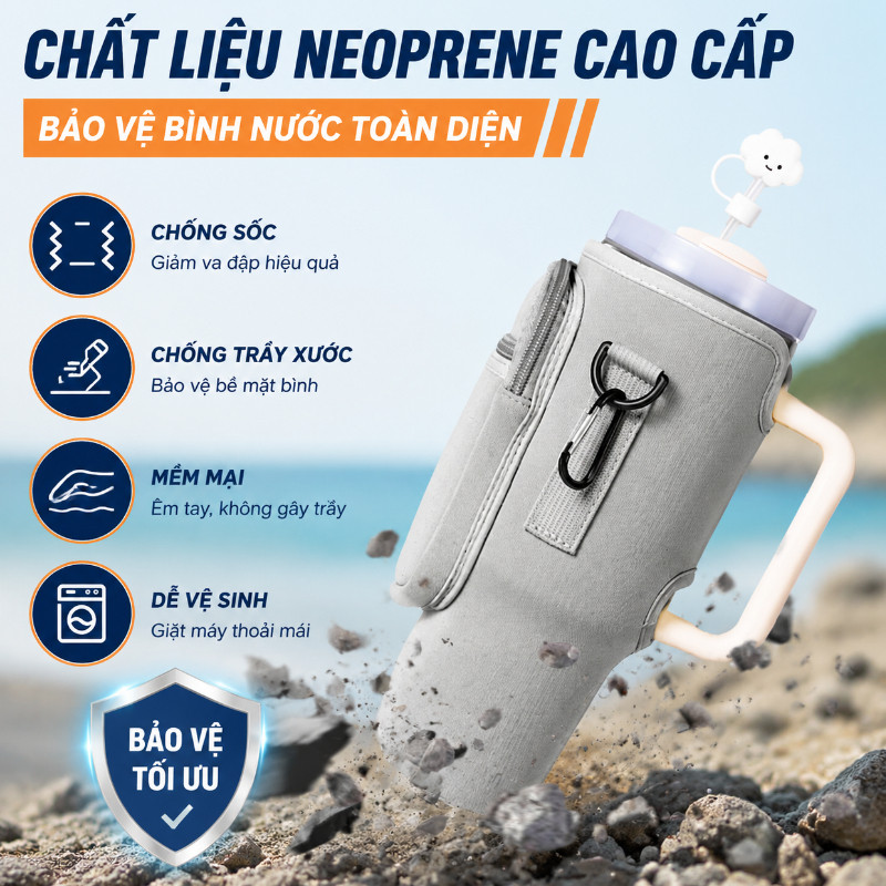 Túi đựng Bình Nước Thể Thao, Dây đeo Vai điều Chỉnh,phù Hợp Bình 30oz-40oz, Ngăn điện Thoại, Móc Khóa, Túi đựng Thẻ