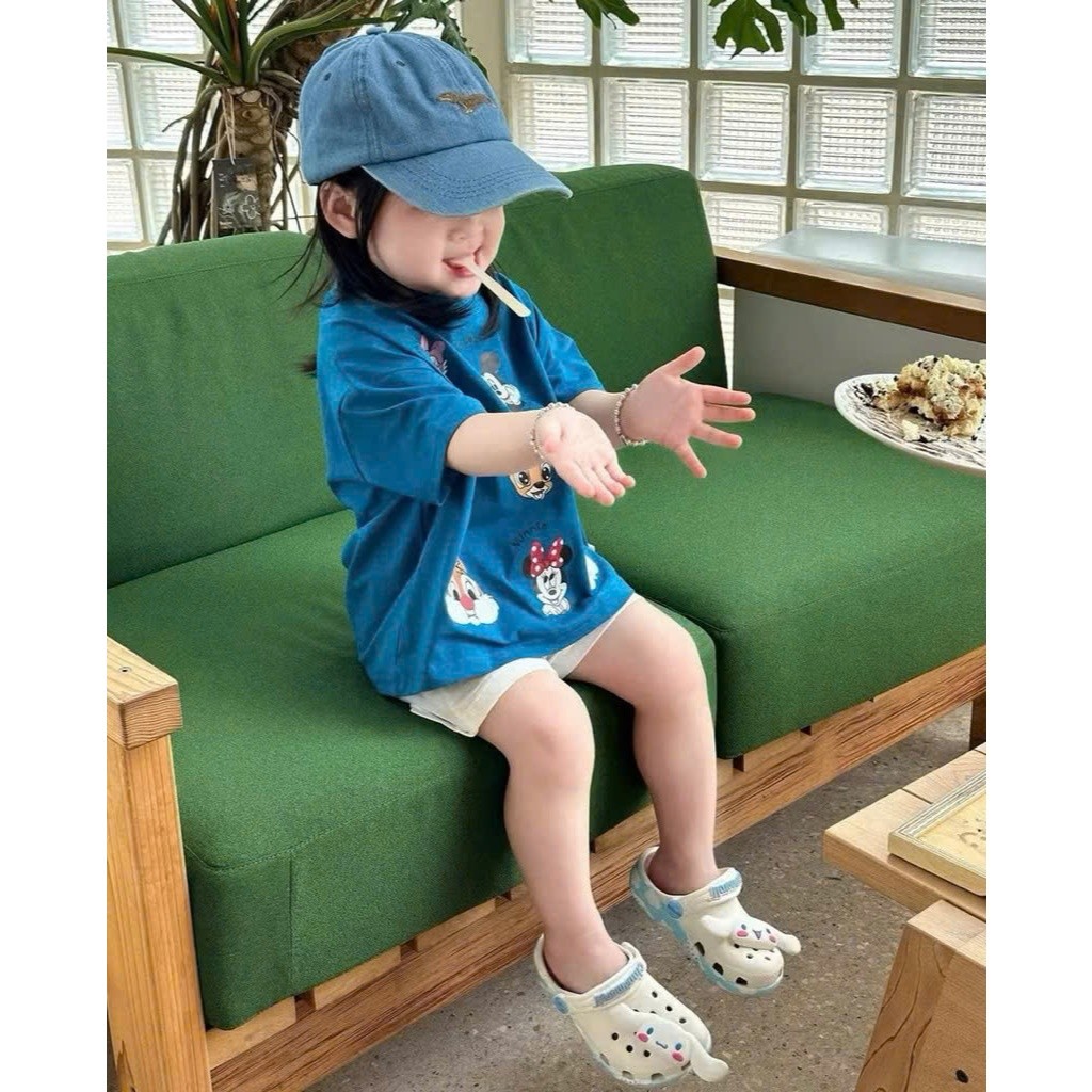 Sét Bé Gái HỌA TIẾT MICKY MÈO QC65 K.Kid Bộ Mùa Hè Cotton Mát Size 8-20kg M65