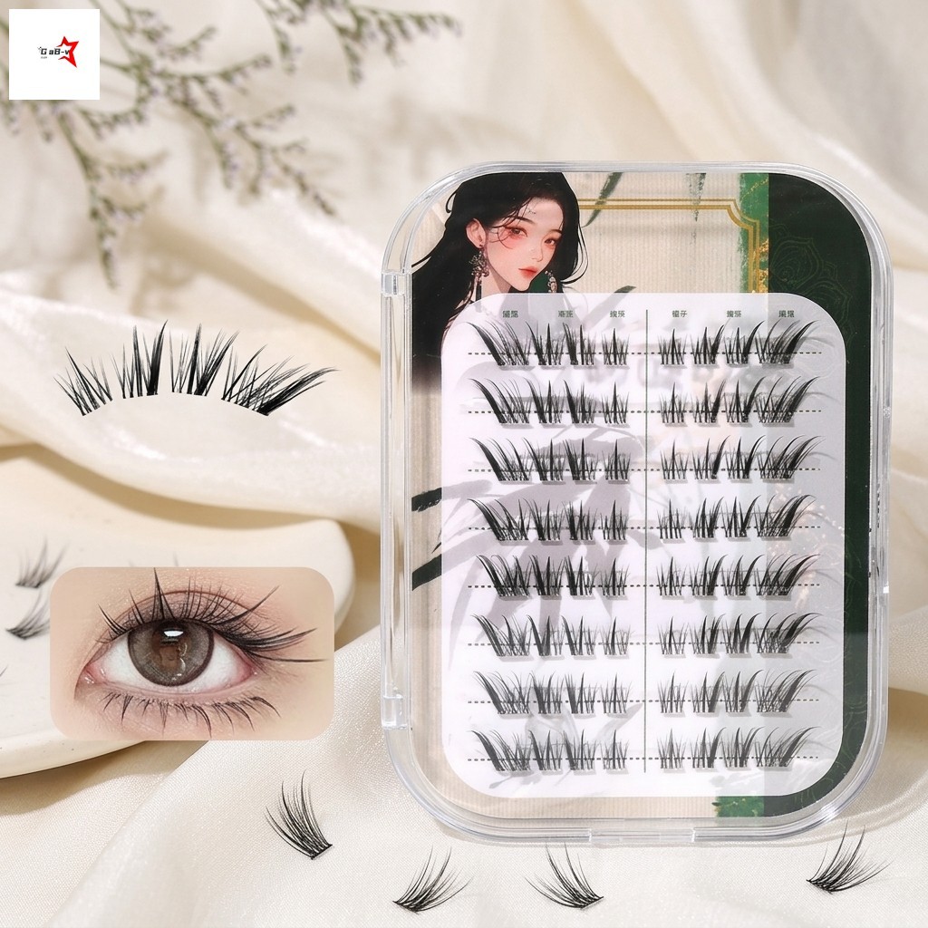 Không Keo Lông Mi Giả Nhỏ Cáo Phong Cách Tự Nhiên C Curl Có Thể Tái Sử Dụng Sợi Tổng Hợp Đen Nâu Hàng Ngày Tiệc Cưới Trang Điểm