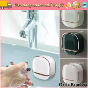 Hộp đựng xà phòng ORDOBOX, Lật kèm hộp thoát nước Đĩa xà phòng, Phụ kiện phòng tắm chống nước treo tường không đục lỗ