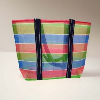 Túi cà tím Túi lưới sọc đầy màu sắc Túi xách Nhẹ Thiết thực Thời trang phù hợp Túi mua sắm siêu thị