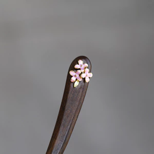 Kẹp Tóc Ngắn 13cm từ Gỗ Đàn Hương Đỏ, Thiết Kế Cuộn Tóc Phù Hợp cho Tóc Ngắn