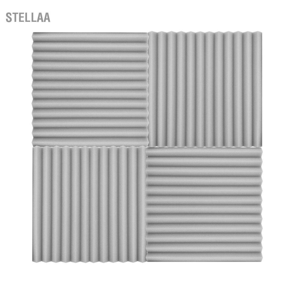 stellaa 24 Gói Tấm cách âm Tấm cách âm 12 inch Tấm chống cháy mật độ cao Eco Ariendly Trắng hoặc Đen (12 cái)
