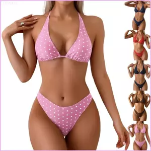 Cinna Nữ 2 Chấm Bi Dây Bikini Bộ Thắt Lưng Kỳ Nghỉ Dây Áo Bơi