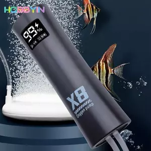 Máy bơm oxy HOBBYIN, Máy bơm bể cá có thể sạc lại USB X8, Máy sục khí bể cá yên tĩnh đa chức năng có độ ồn thấp di động để câu cá ngoài trời / bể cá