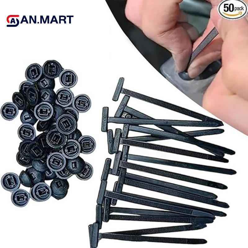 AN.MART 10-100 Cái Dây Buộc Cáp Đa Năng Nylon Bule Tự Mất Dây Buộc Zip Có Nút Pin Đa Năng Để Sửa Chữa Xe Ô Tô Hàng Ngày VN