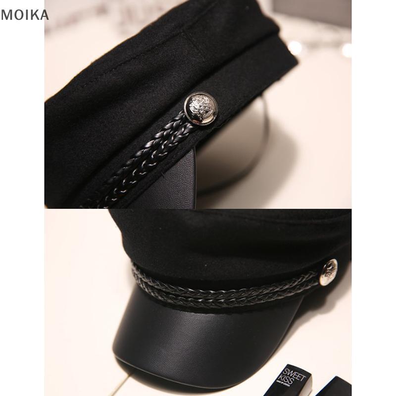 Mũ Da MOIKA Mũ Thủy Thủ Mũ Flat Top Captain Cap Du Lịch Cadet Hat VN