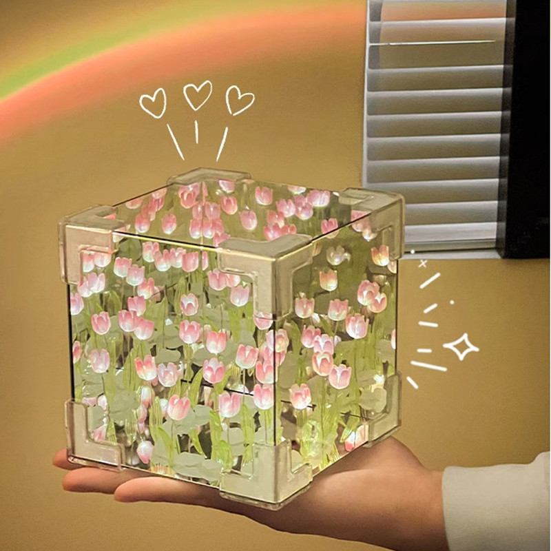Đèn Ngủ DIY Nhiều Loại – Hoa Tulip Và Rubik Dễ Thương. Tự Tay Lắp Ráp, Trang Trí Bàn Học Hay Phòng Ngủ.