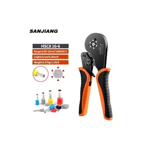 Kìm bấm cos pin kim rỗng, kiềm bóp cốt 0.5mm 6mm 16mm, kềm ép đầu cosse dây điện đa năng HSC8 6-4, HSC8 16-6 kìm