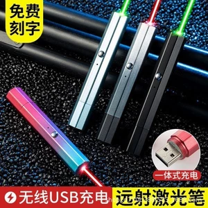 Tia laze laban bỏ túi , bút chỉ laser thuyết trình ánh sáng xanh sạc lại qua cổng USB không cần đốc sạc laser