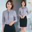 S-5XL Áo Sơ Mi Sọc Cổ Thời Trang Nữ Tay Dài Công Sở Áo Sơ Mi