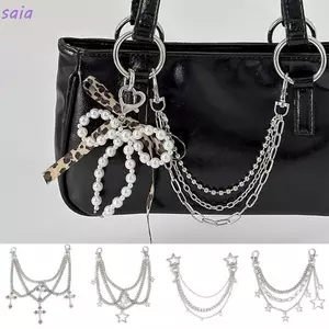 SAIA Túi xách Charm, Chuỗi túi nhiều lớp ngôi sao, Phụ kiện túi Kim loại DIY Acrylic Đính cườm Móc khóa