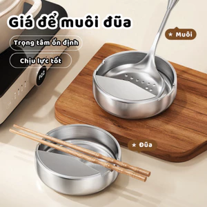 Khay Gác Muôi Vá Inox 304 Giá Đỡ Đũa Thìa Nhà Bếp Chống Dính Dầu Giữ Mặt Bếp Sạch Sẽ