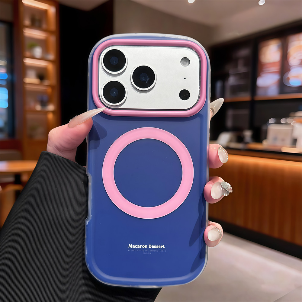 Ốp điện thoại từ tính tương phản mờ cho iPhone 17 Pro Max 16 13 14 15 pro max Bảo vệ ống kính chống rơi Vỏ cứng bảo vệ điện thoại