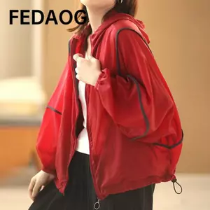 Áo khoác FEDAOG chống nắng, dài tay mỏng thoáng khí với mũ trùm đầu cho mùa hè