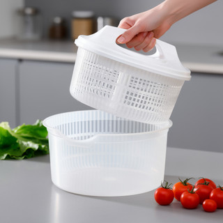 Salad Spinner Máy Sấy Rau Củ Dung Tích Lớn PP Rõ Ràng Bát Thoát Nước Nhanh Nhà Bếp Bảo Quản