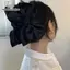 Tweed Kẹp Tóc Satin Nơ Cao Cấp Cho Nữ - Shark Clip