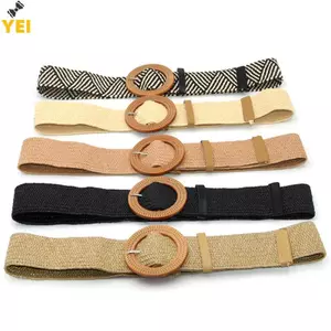 Thắt lưng thun nữ màu xanh da trời dạng tròn, style vintage boho, phù hợp mùa hè