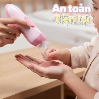 Máy mài móng tay cho bé Điện Tông đơ LED yên tĩnh Đầu mềm USB có thể sạc lại Chăm sóc trẻ sơ sinh